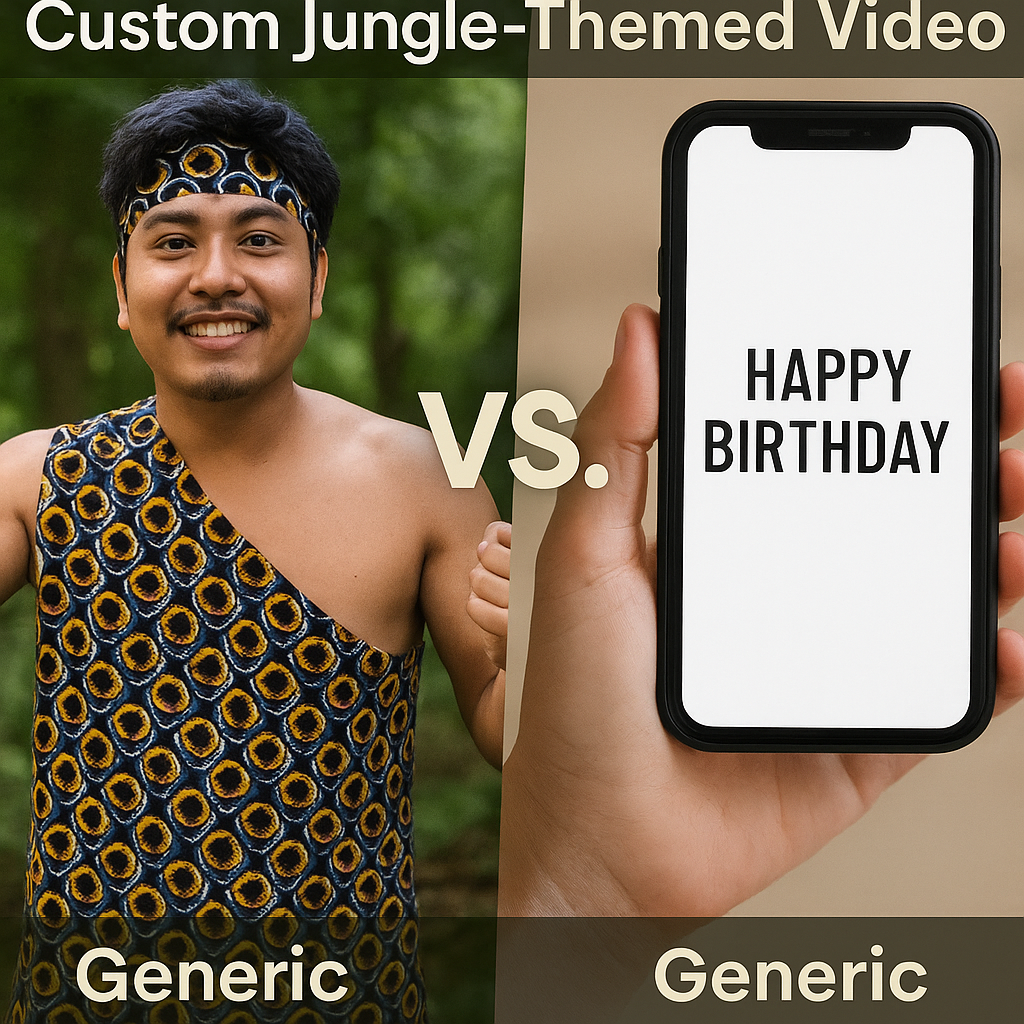 Custom Jungle Themed Video vs Generic Greeting